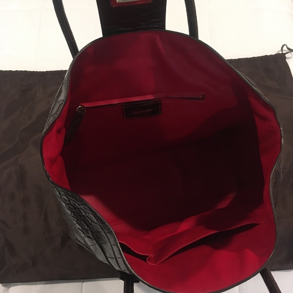 Roberto Cavalli Croc Embossed Leather Tote - Picture 7 of 8